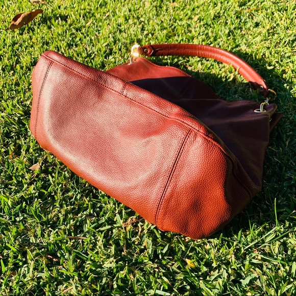 ✨🧡Cuore&Pelle NWOT BrickBrown Genuine Leather Bag - Picture 7 of 8